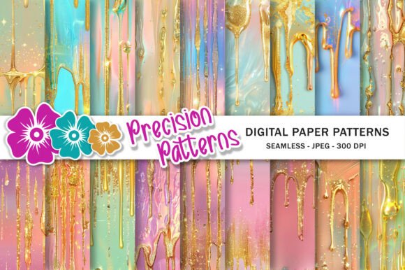 Preview of Dripping Gold and Pastel Backgrounds