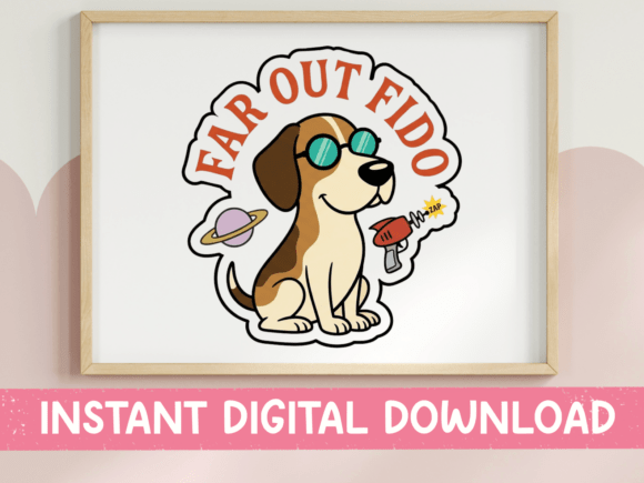 far out fido retro groovy dog svg design for sublimation mugs and tumblers