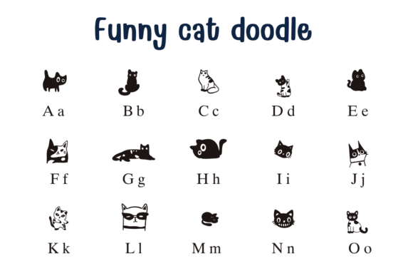 Funny Cat Doodle Font - Preview 1