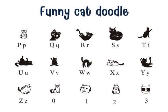 Funny Cat Doodle Font - Preview 2