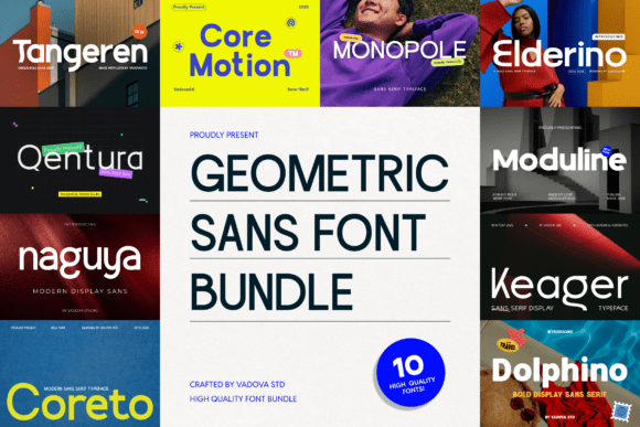 Geometric Sans Bundle Sans Serif Font By Vadova Std