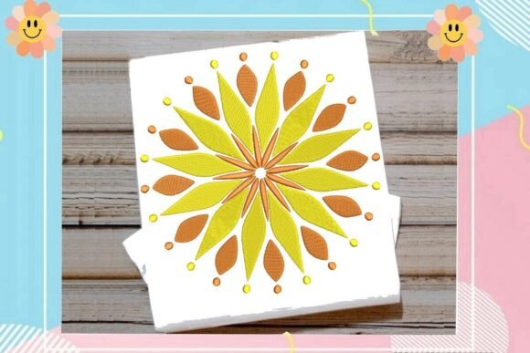 Geometric Sunflower Mandala Burst