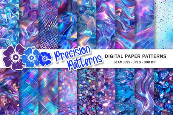 Holographic Seamless Pattern Paper Grafica Motivi di Carta Di Precision Patterns
