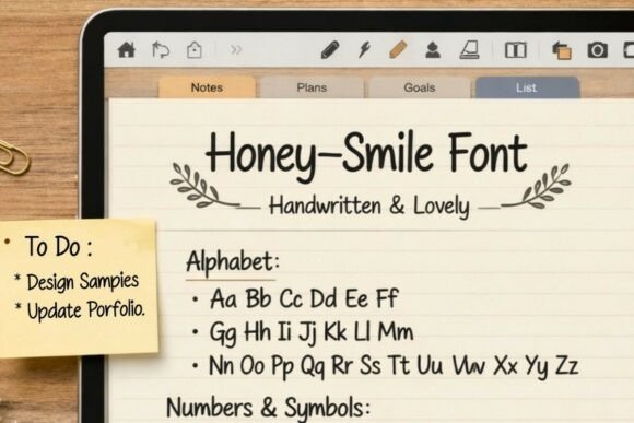 Honey–smile Font PNG with transparent background - Preview 1