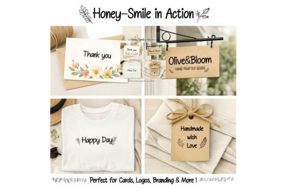 Honey–smile Font PNG with transparent background - Preview 2