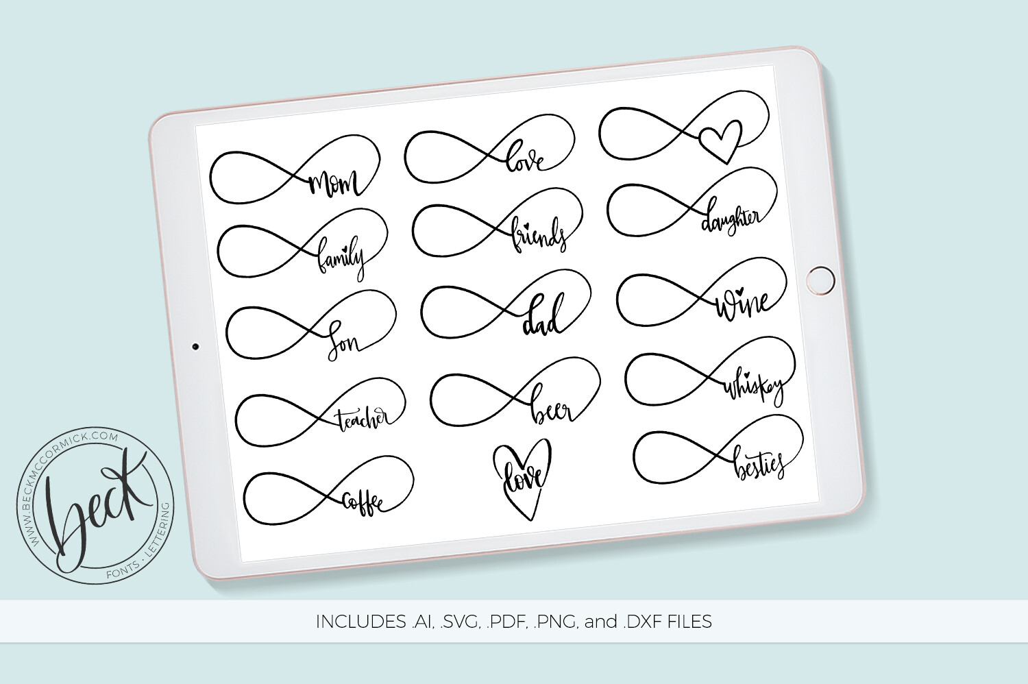 Infinity Symbol Word Bundle Graphic by BeckMcCormick · Creative Fabrica