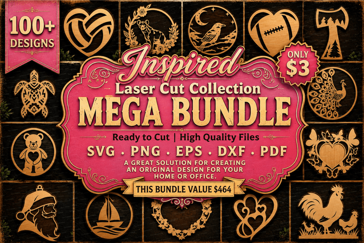 Inspired Laser Cut Wall Art SVG Bundle Bundle · Creative Fabrica