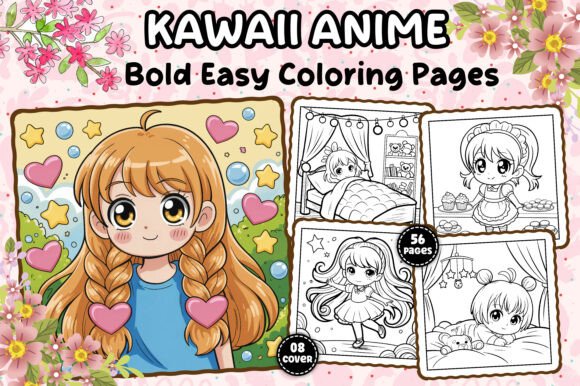 Kawaii Anime Style Adults Coloring Pages