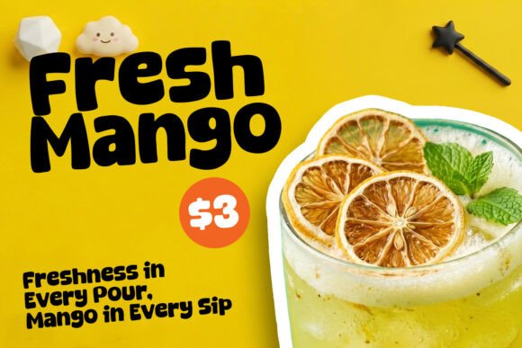 Magic Yellow Font PNG with transparent background - Preview 2