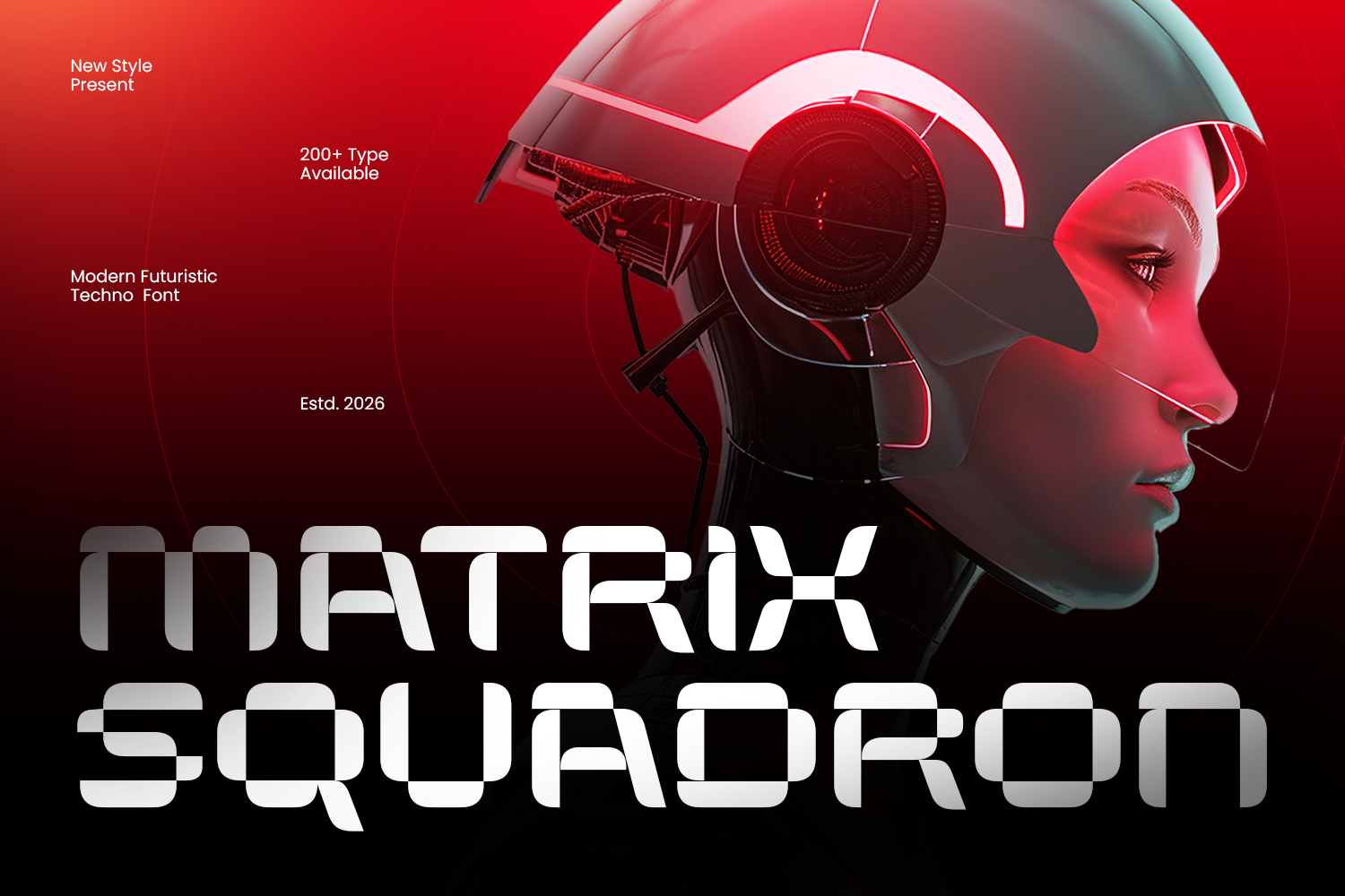 Matrix Squadron preview, sci-fi font