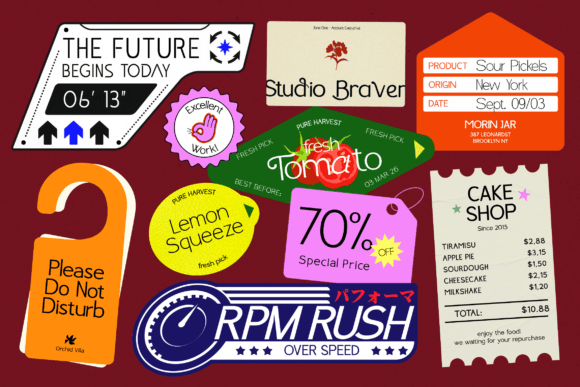 Modern Thin Bundle Font PNG with transparent background - Preview 2