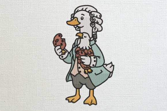 Patriotic Colonial Goose with Eagle Embr Dzień Niepodległości Projekt haftu Przez wick john