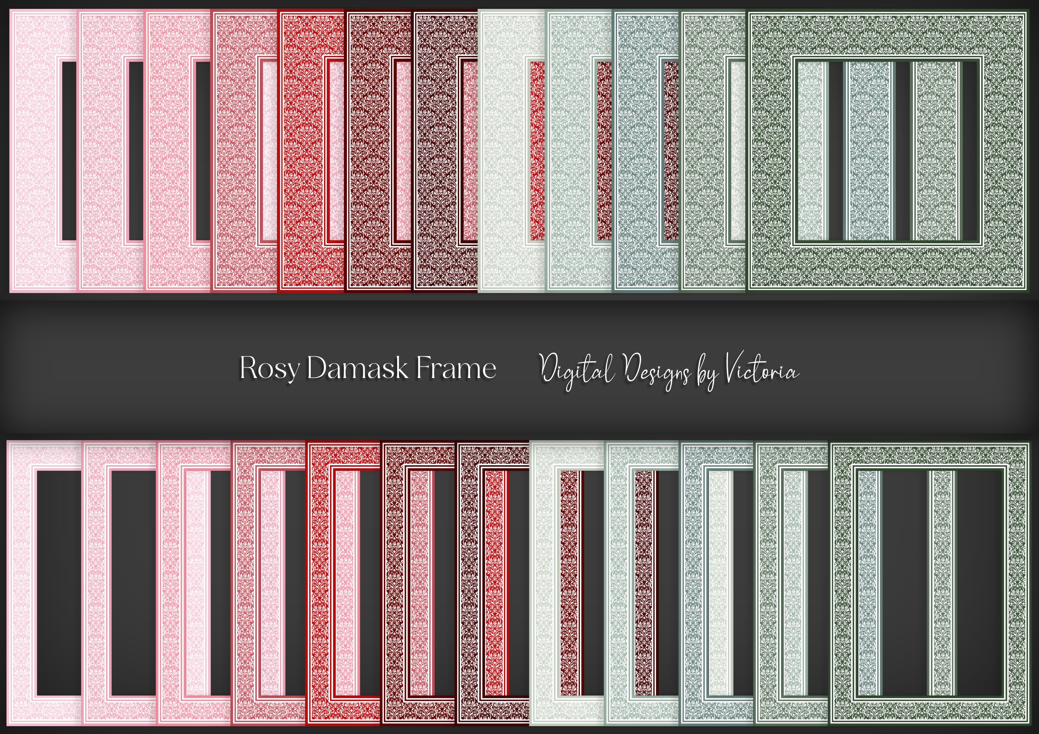 Rosy Damask Frame