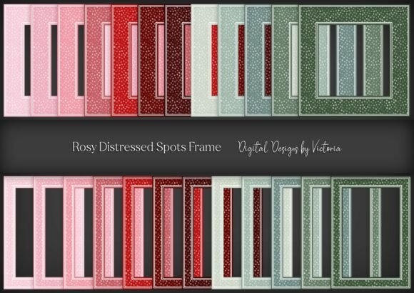 Rosy Distressed Spots Frame Graphic Decorative Elements By Digital Designs by Victoria