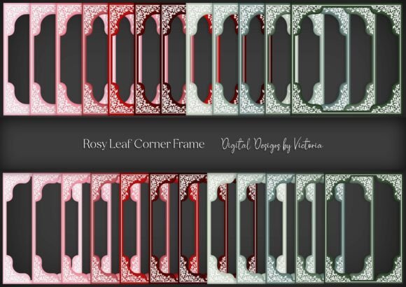 Rosy Leaf Corner Frame