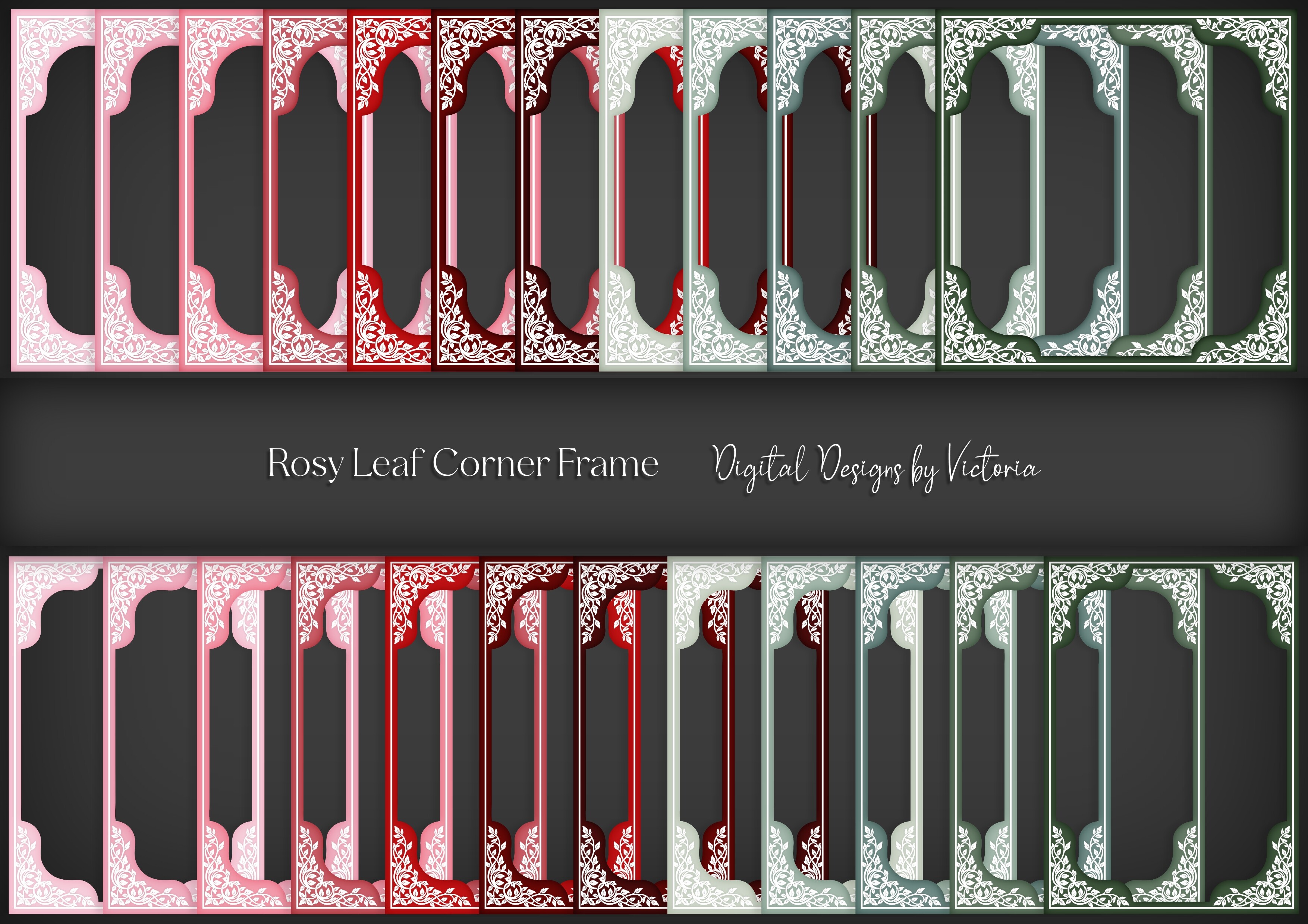 Rosy Leaf Corner Frame
