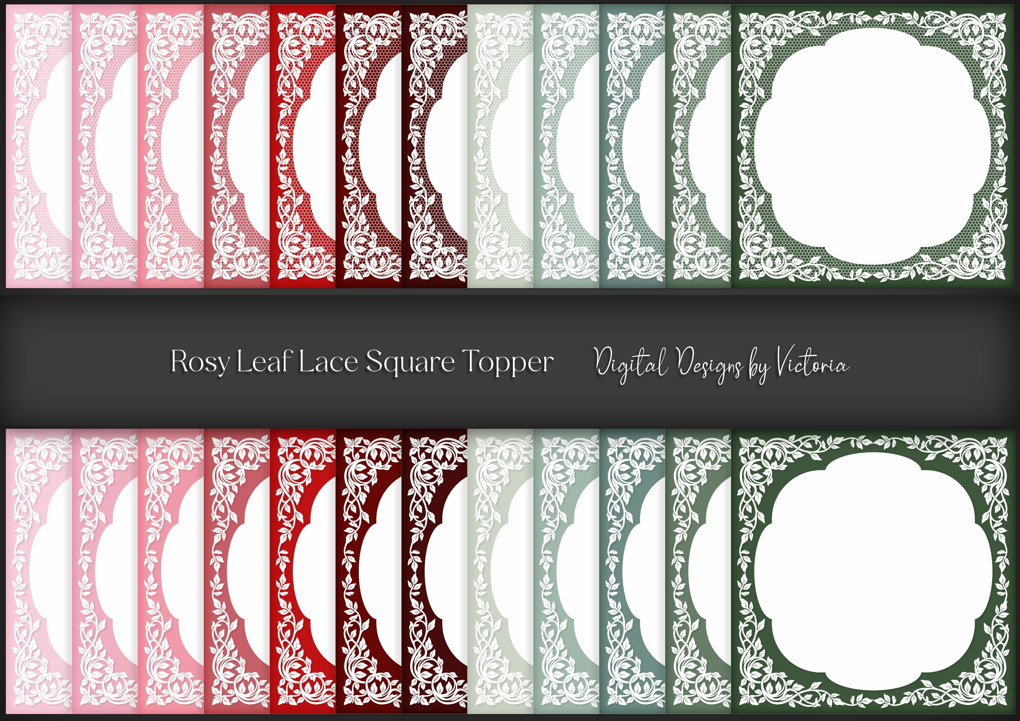 Rosy Leaf Lace Square Topper