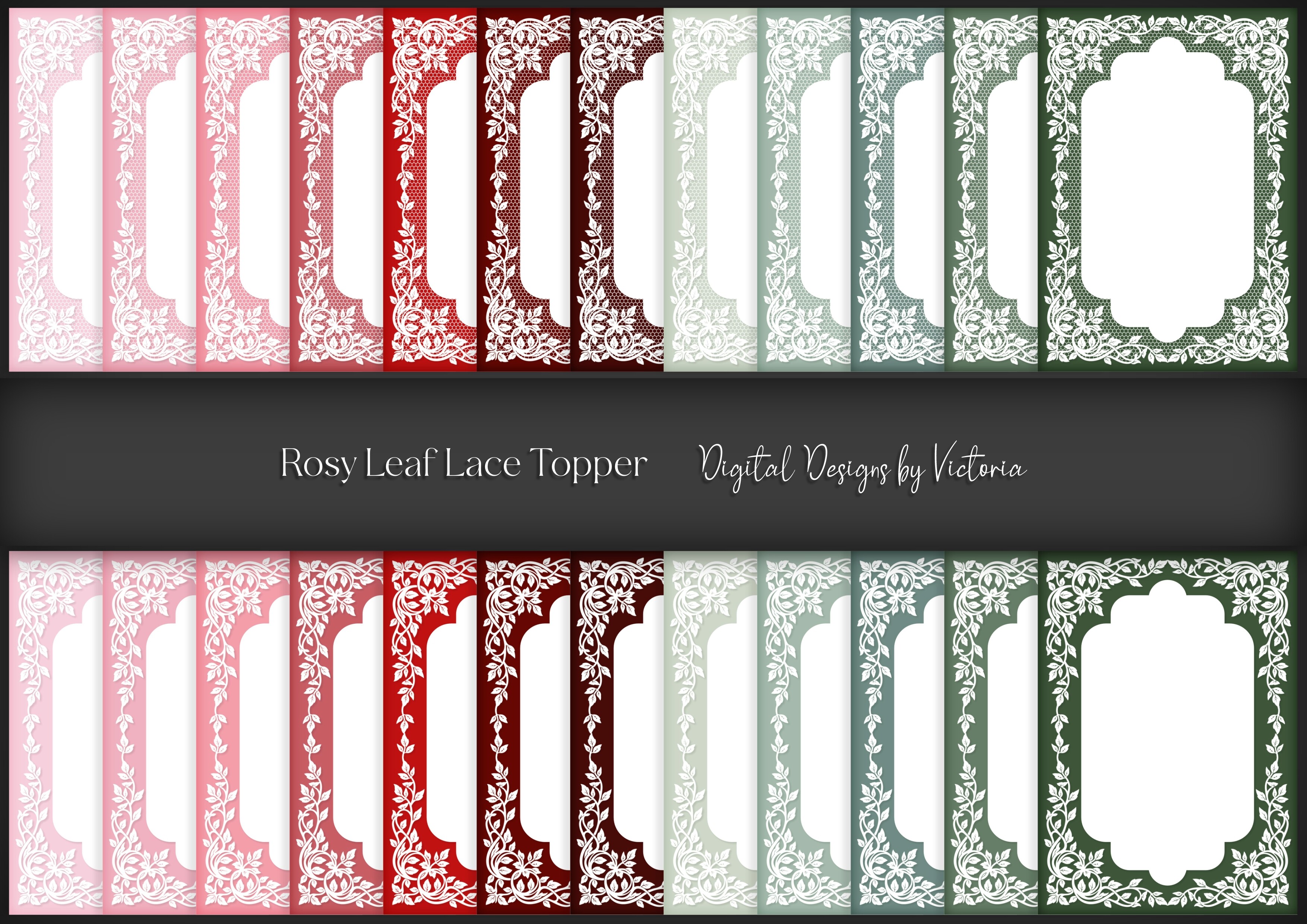 Rosy Leaf Lace Topper