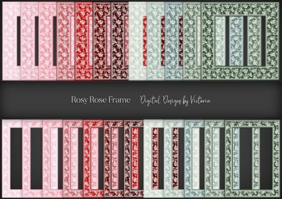 Rosy Rose Frame Graphic Decorative Elements By Digital Designs by Victoria