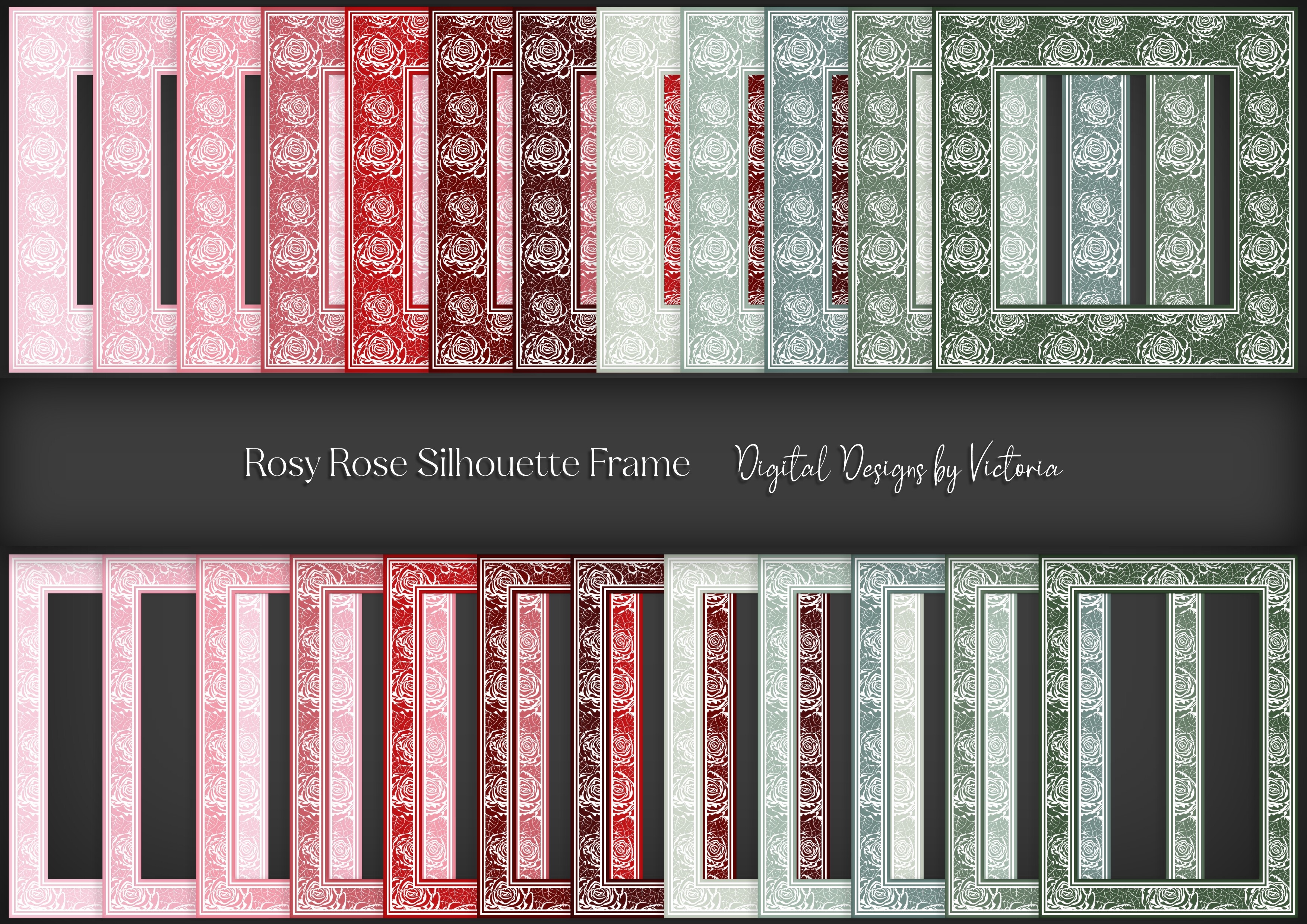 Rosy Rose Silhouette Frame