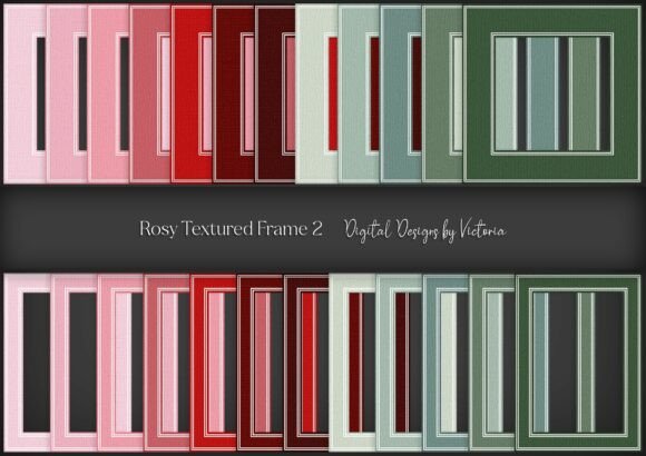 Rosy Textured Frame 2 Gráfico Elementos decorativos Por Digital Designs by Victoria