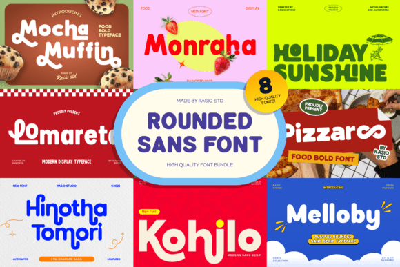 Rounded Sans Bundle Sans Serif Font By product.rasiostudio