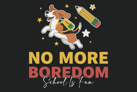 School is Fun Cute Beagle Dog Vector