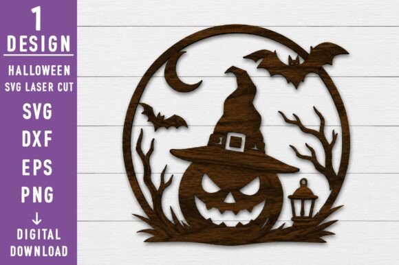 Spooky Pumpkin Halloween Laser Cut SVG