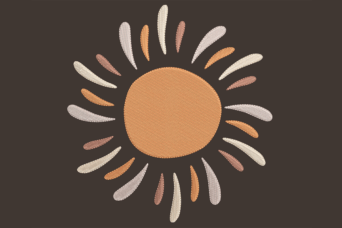 Sun Embroidery Design