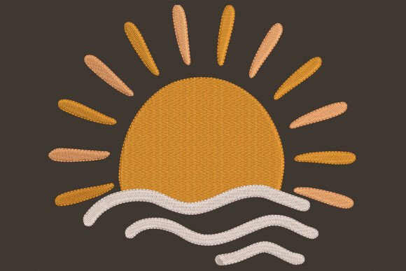 Sun Embroidery Design