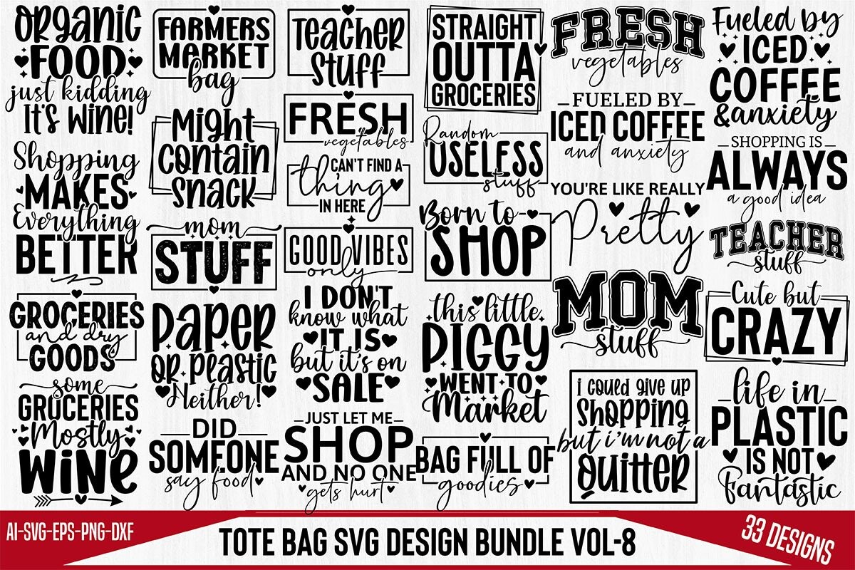 Tote Bag SVG Bundle Vol. 8 Bundle · Creative Fabrica