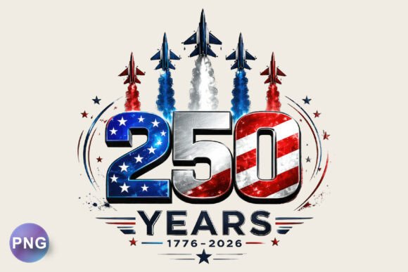 USA 250 Years Anniversary PNG Graphic T-shirt Designs By Honeyglow Art Studio