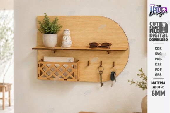 Wall Key Holder Laser Cut | Wall Decor Corte con Láser Por The T Store Design