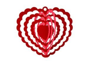 3D scalloped heart Spinner Decor Mobile