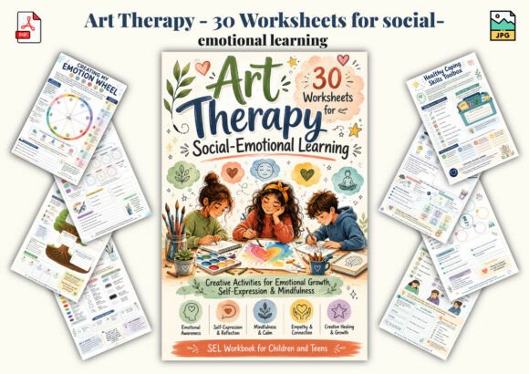 Art Therapy - 30 Worksheets for Social-