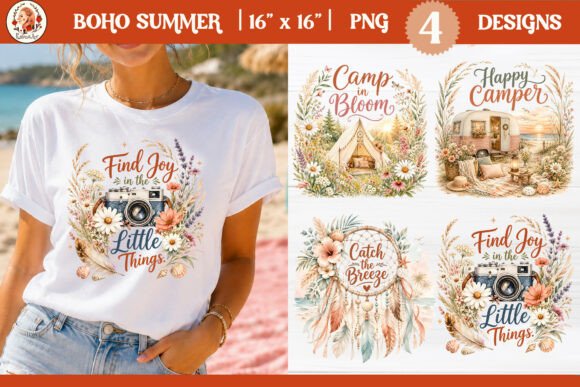 Boho Summer Motivational Beach Camping Grafik KI Grafiken Von KsenyaArt