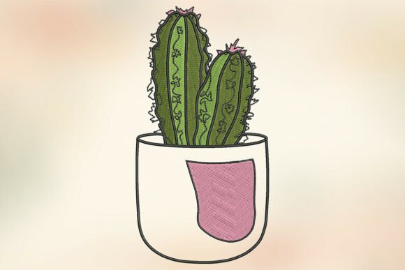 Cactus Embroidery Design Flores y Plantas Diseño de Bordado Por 366Designs