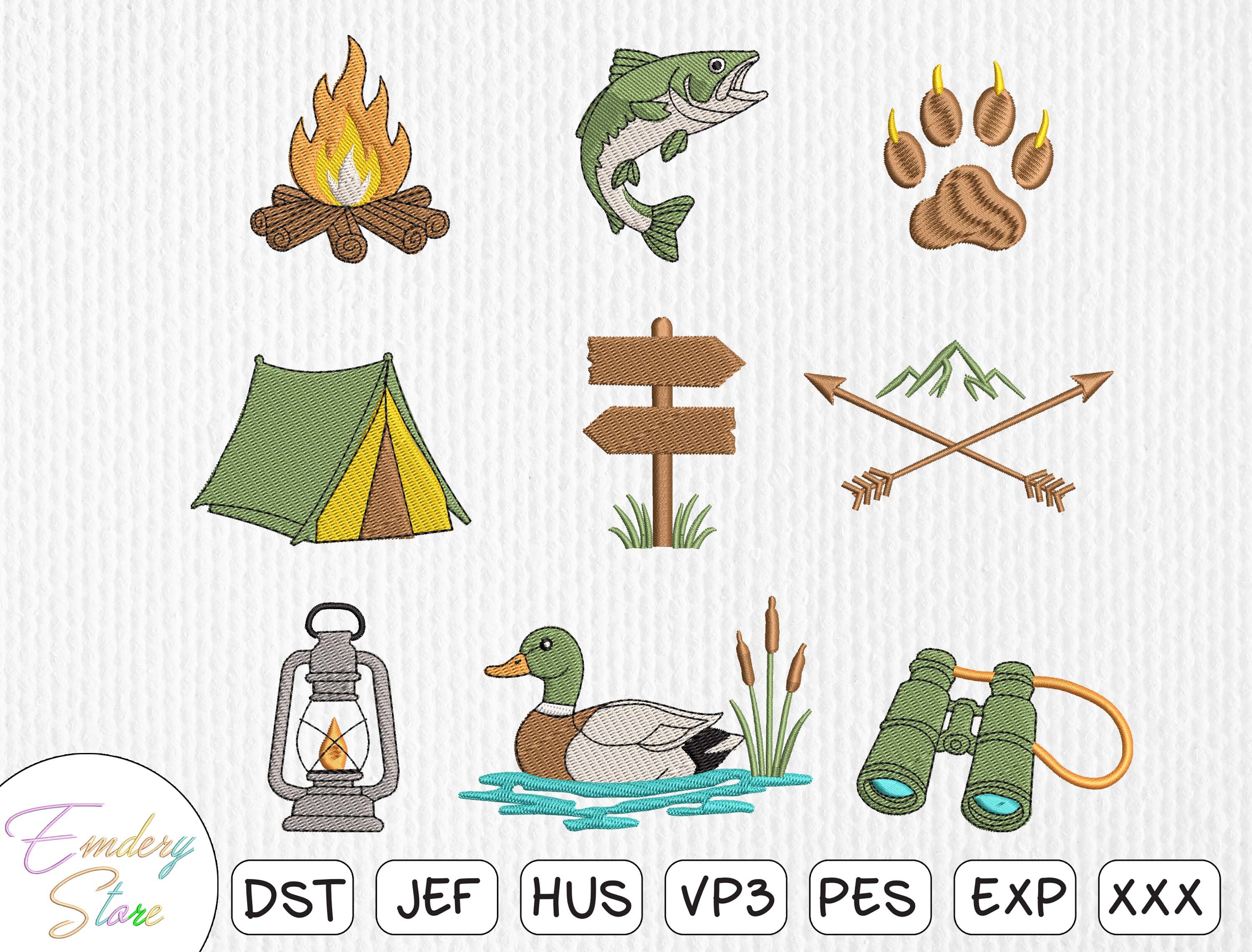 Camping Embroidery Design Set