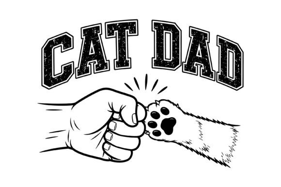 Cat Dad Paw Fist SVG Design for Cricut tees and tumblers