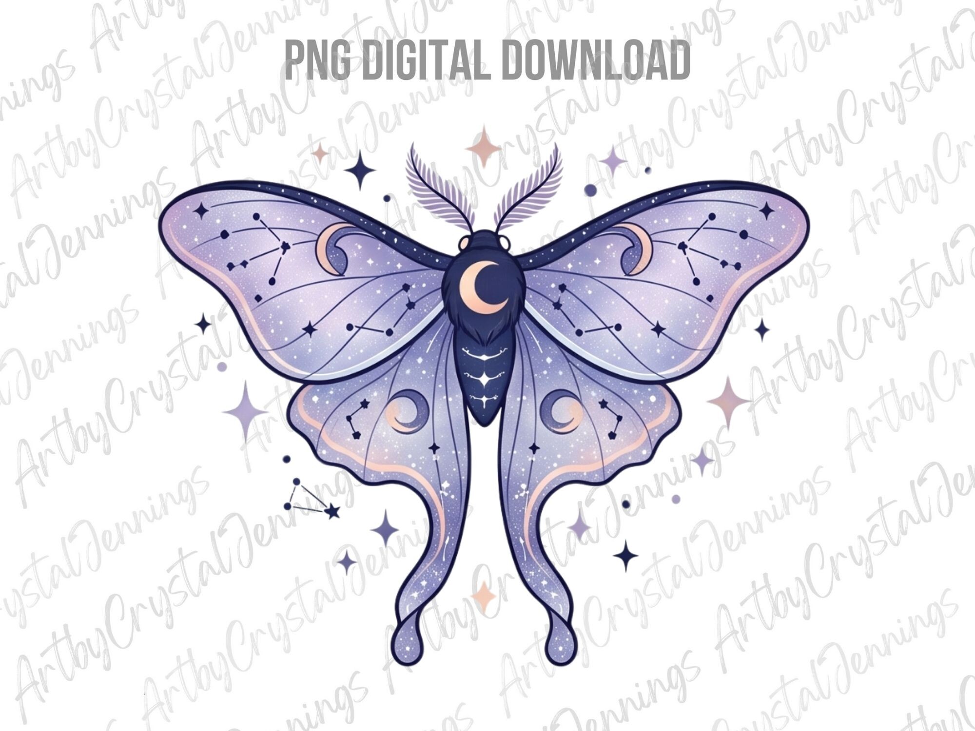 Celestial Luna Moth PNG