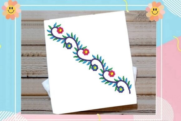 Colorful Floral Vine Border