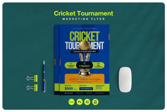 Cricket Tournament Marketing Flyer