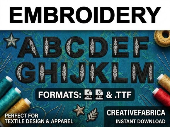 Embroidery Font - Preview 1