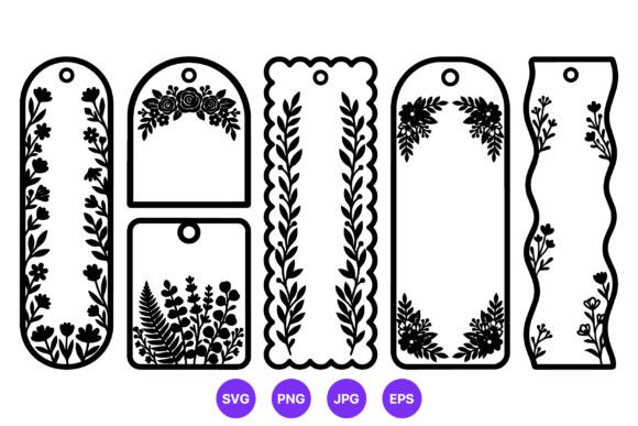 Floral Border Black White Vector Graphic Crafts By DesignVectx