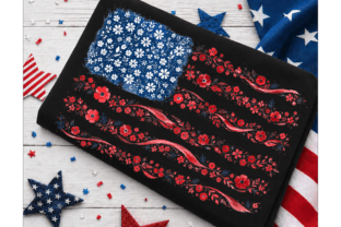 Floral USA Flag PNG, 4th of July PNG Graphic by The Moon SVG · Creative ...