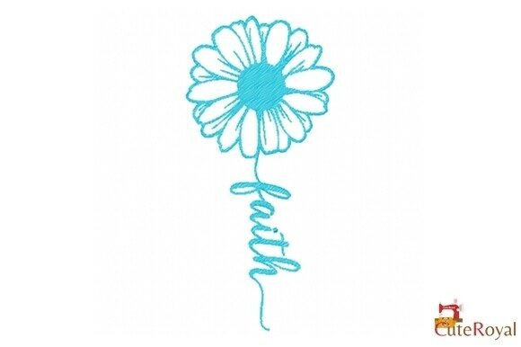 Flower Faith Outline One Color