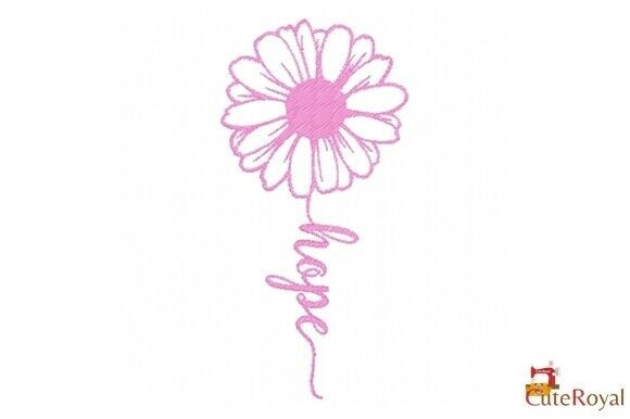 Flower Hope Outline One Color