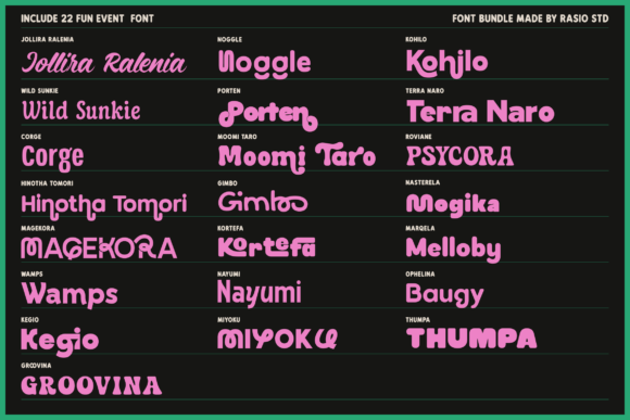 Fun Event Font PNG with transparent background - Preview 1