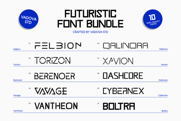 Futuristic Bundle Vol.01 Font PNG with transparent background - Preview 1