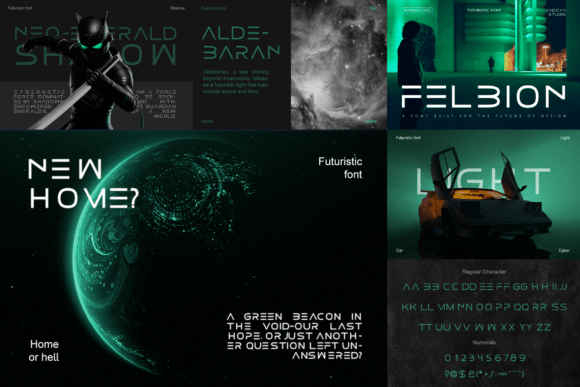 Futuristic Bundle Vol.01 Font PNG with transparent background - Preview 3